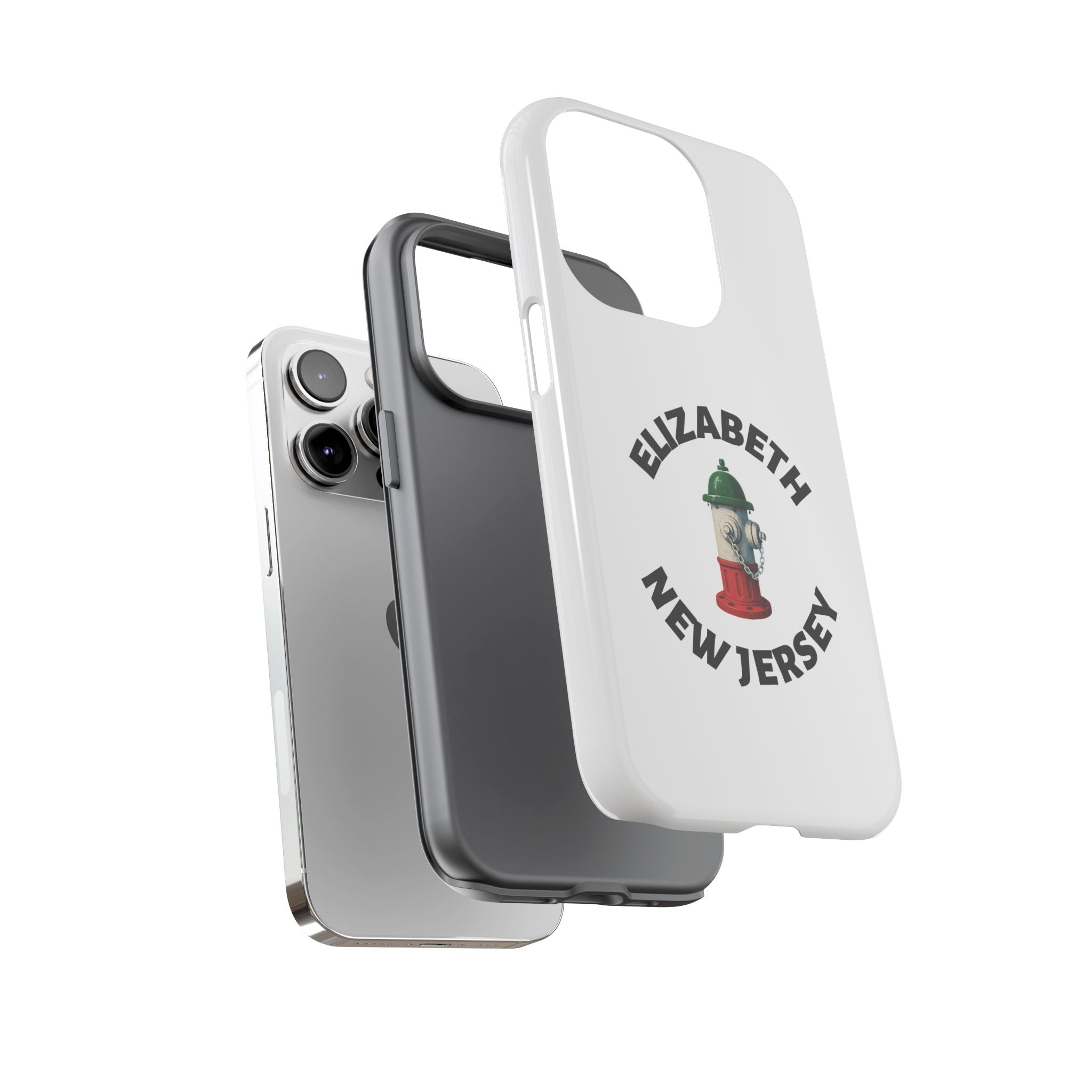Elizabeth New Jersey White Phone Case, Urban Style Phone Cover, Tough Smartphone Case, Gift for Italian Heritage, Fun Streetwear Accessories