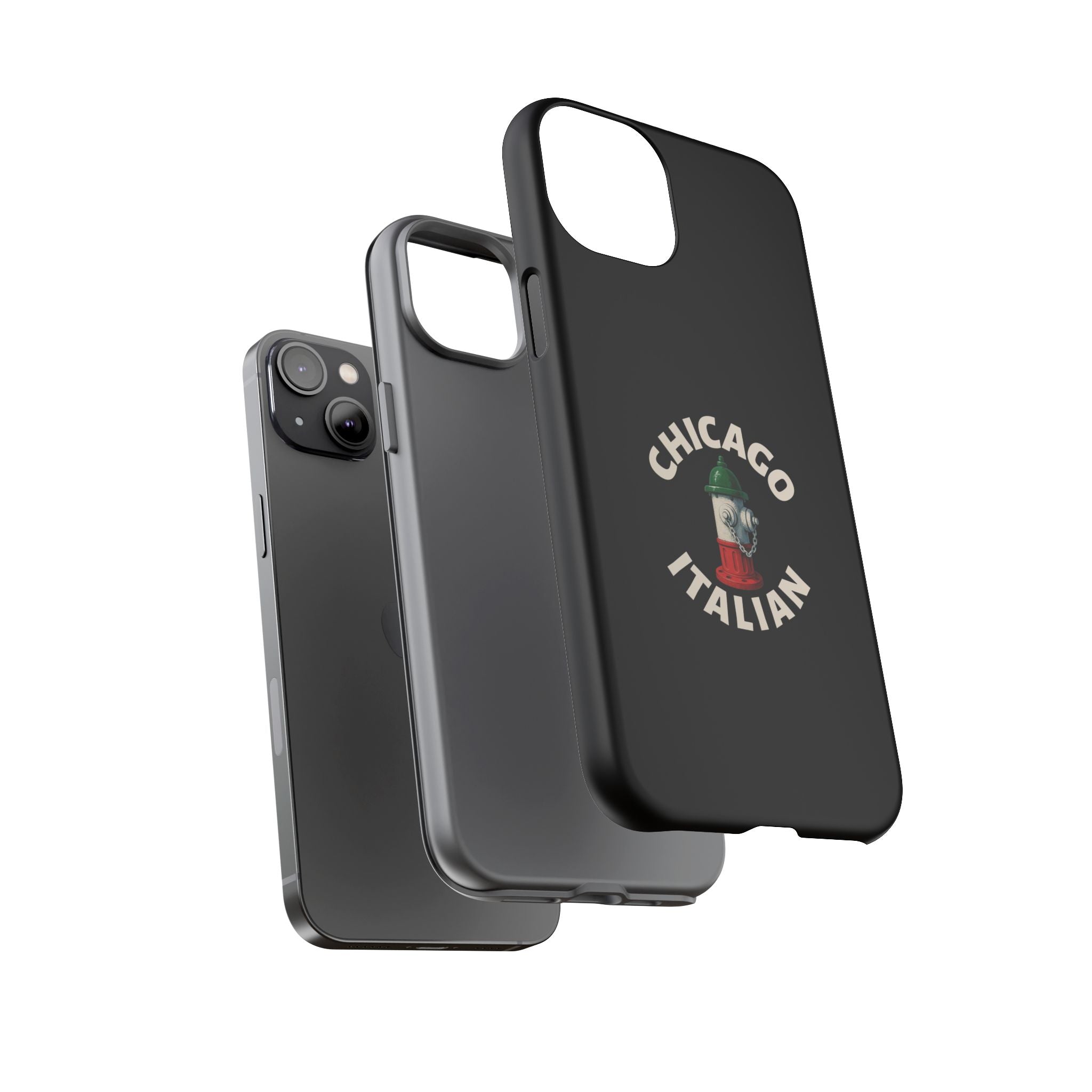 Chicago Italian Black Phone Case, Tough Cases for iPhone, Gift for Italians, Stylish Phone Cover, Unique Phone Accessory