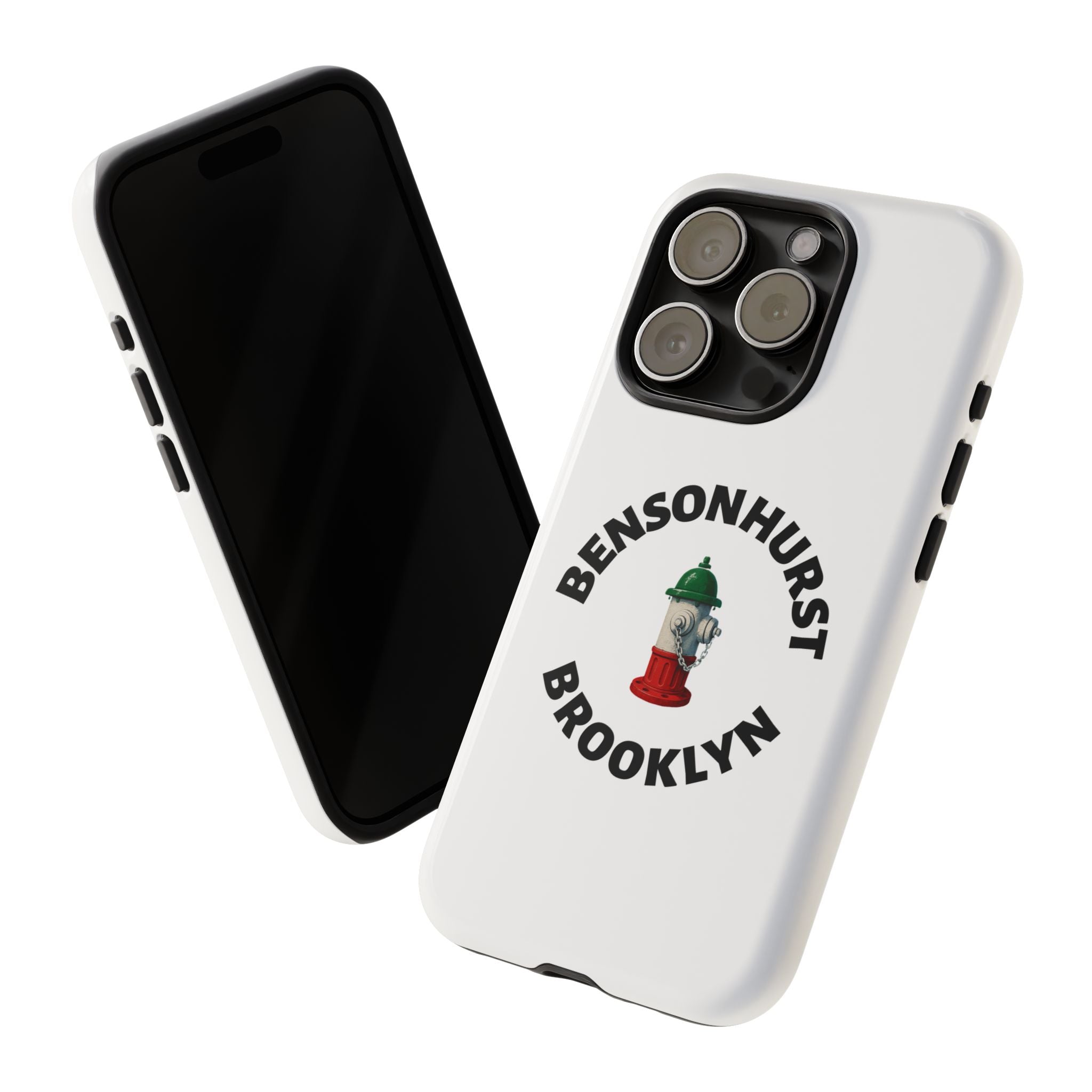Bensonhurst Brooklyn White Phone Case, Urban Style Phone Cover, Tough Smartphone Case, Gift for Italian Heritage, Fun Streetwear Accessories