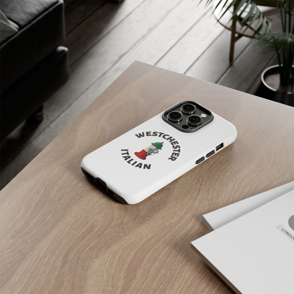 Westchester Italian White Phone Case, Urban Style Phone Cover, Tough Smartphone Case, Gift for Italian Heritage, Fun Streetwear Accessories