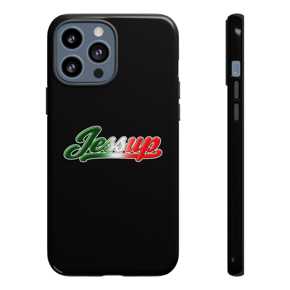 Jessup Black Phone Case, Tough Cases for iPhone, Gift for Italians, Stylish Phone Cover, Unique Phone Accessory