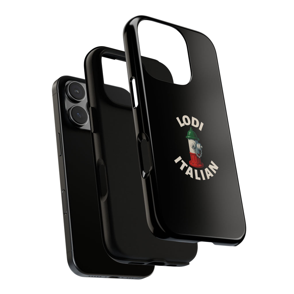 Lodi Italian Black Phone Case, Tough Cases for iPhone, Gift for Italians, Stylish Phone Cover, Unique Phone Accessory