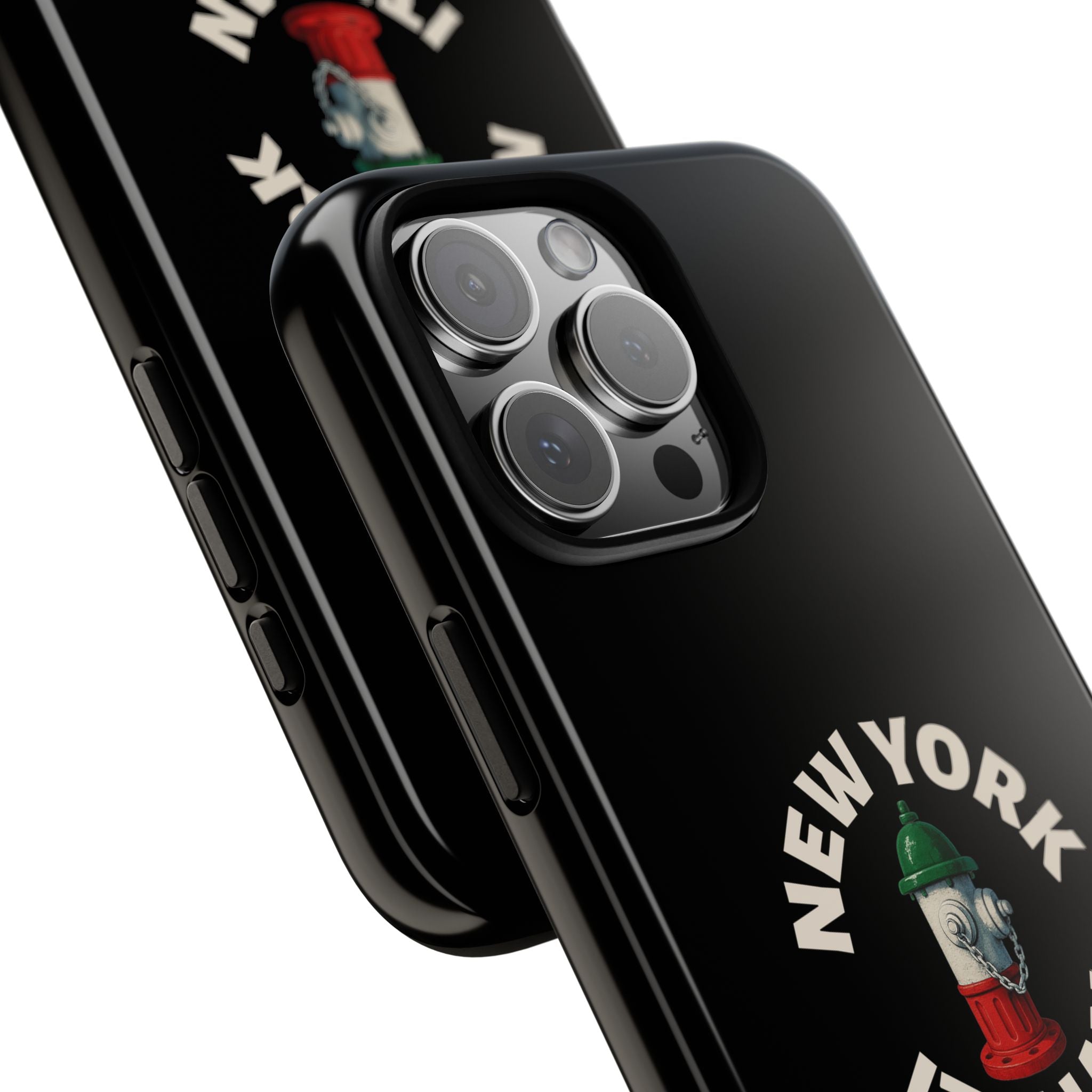New York Italian Black Phone Case, Tough Cases for iPhone, Gift for Italians, Stylish Phone Cover, Unique Phone Accessory
