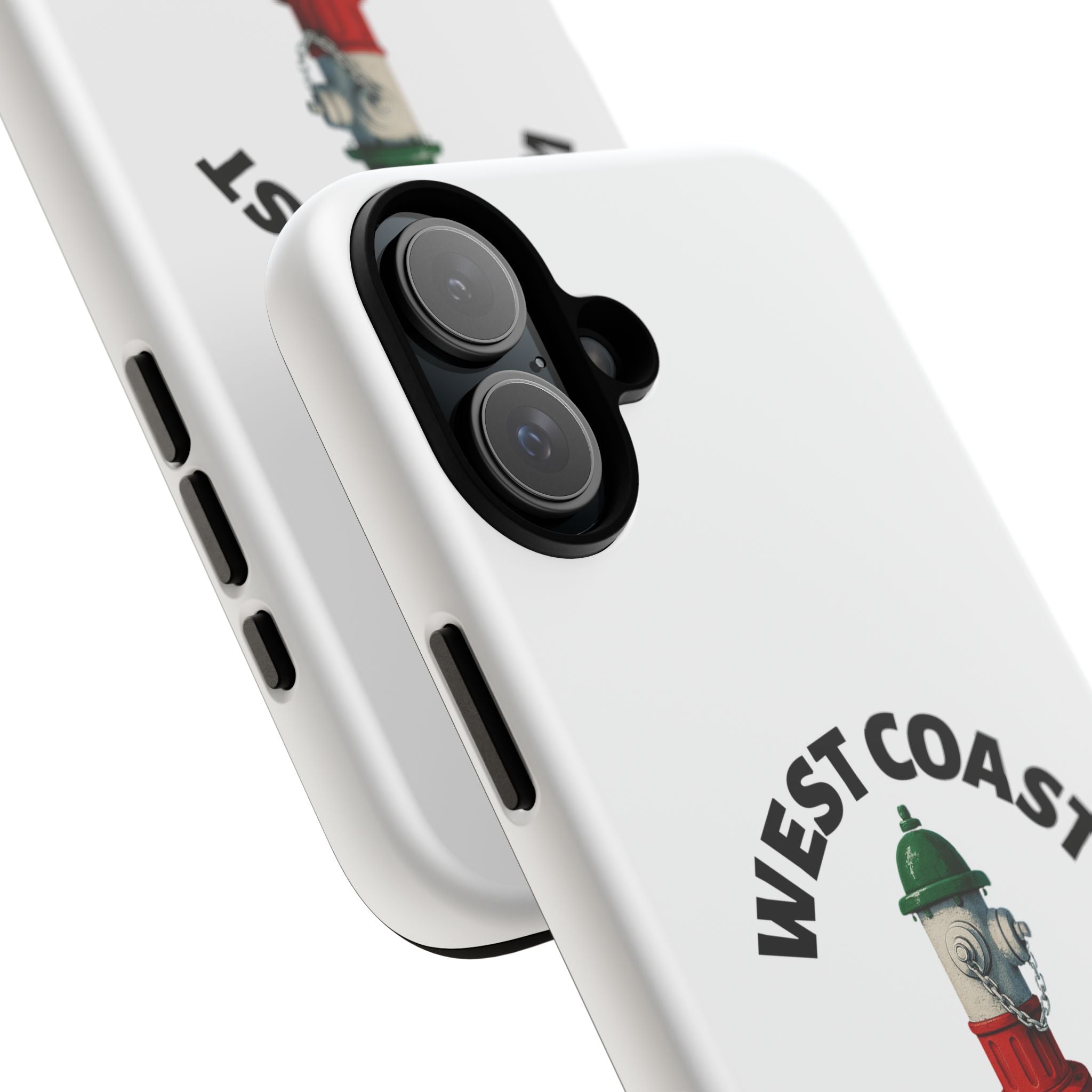 West Coast Italian White Phone Case, Urban Style Phone Cover, Tough Smartphone Case, Gift for Italian Heritage, Fun Streetwear Accessories