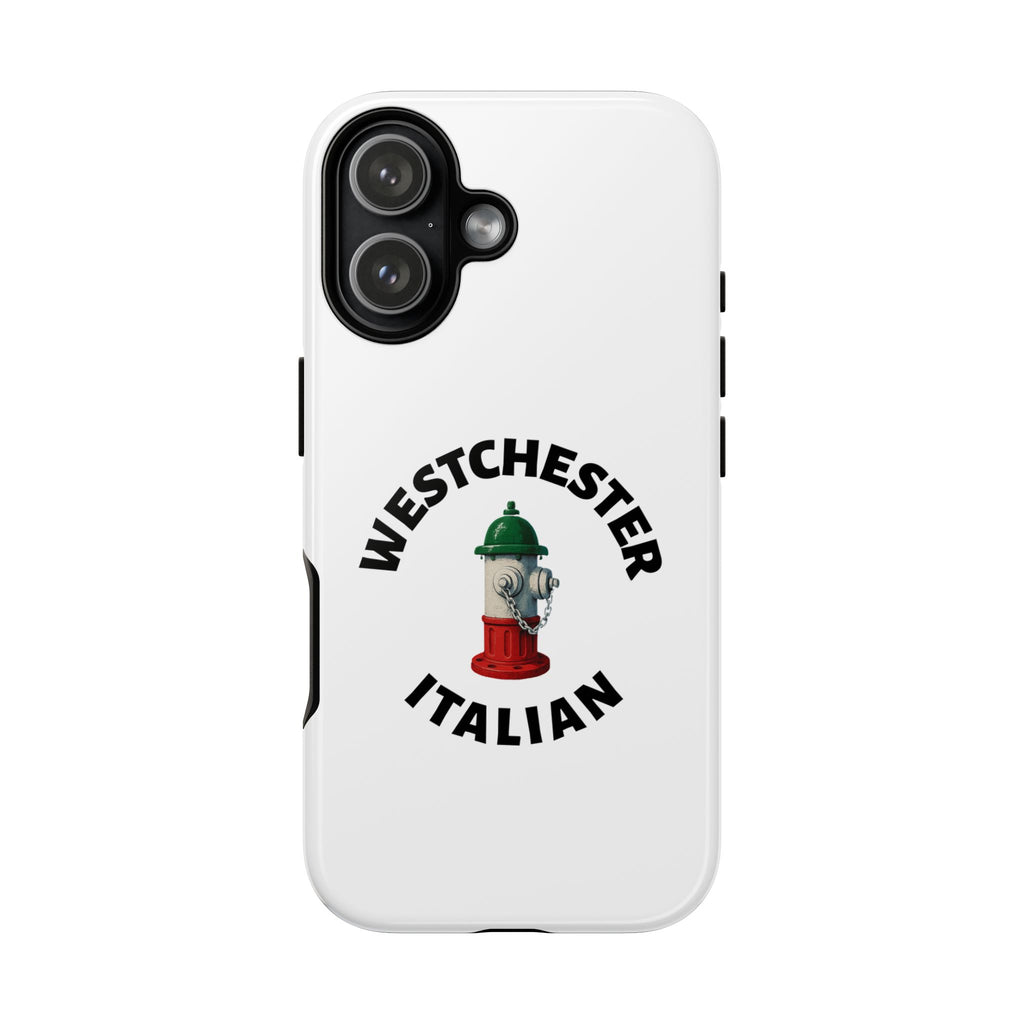 Westchester Italian White Phone Case, Urban Style Phone Cover, Tough Smartphone Case, Gift for Italian Heritage, Fun Streetwear Accessories
