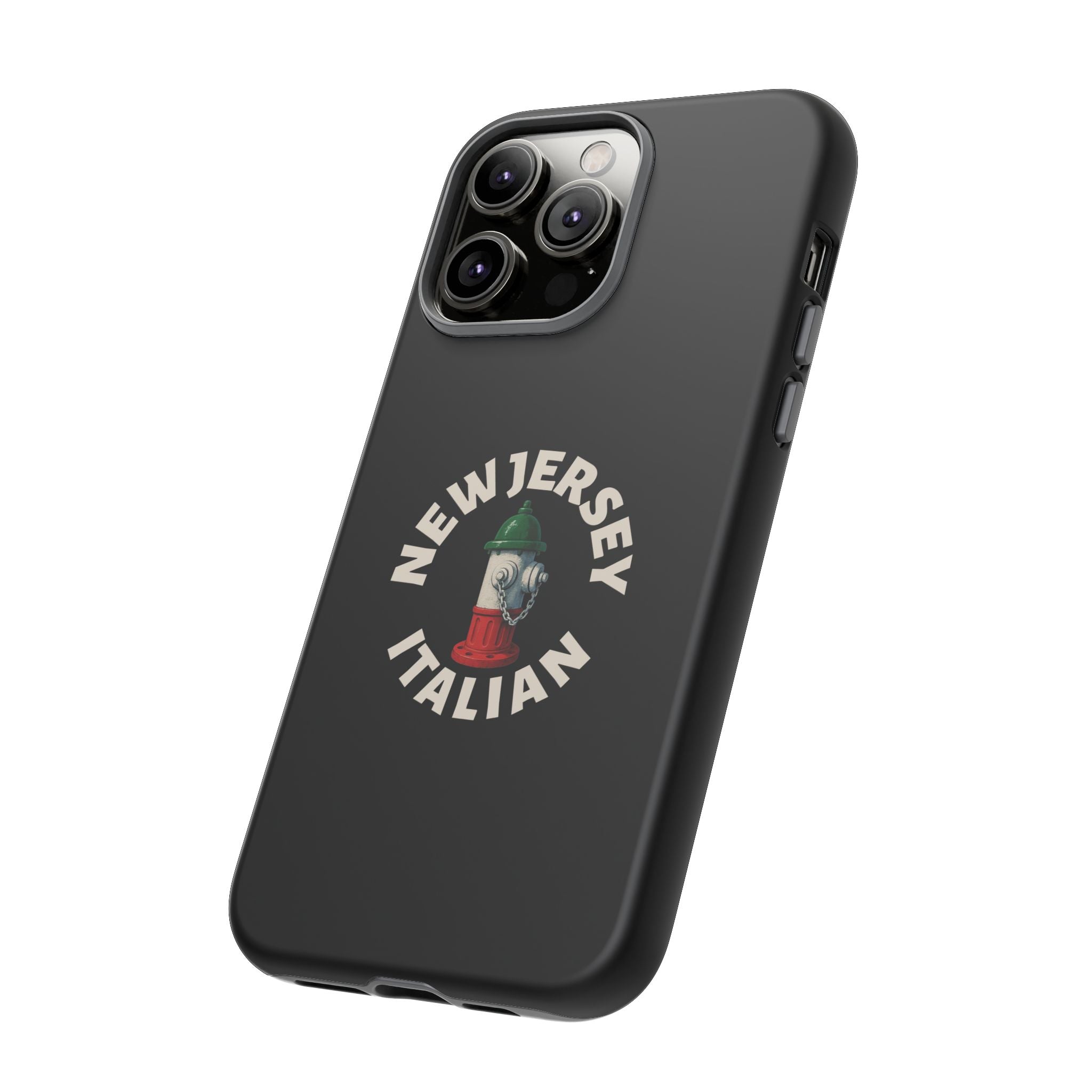 New Jersey Italian Black Phone Case, Tough Cases for iPhone, Gift for Italians, Stylish Phone Cover, Unique Phone Accessory