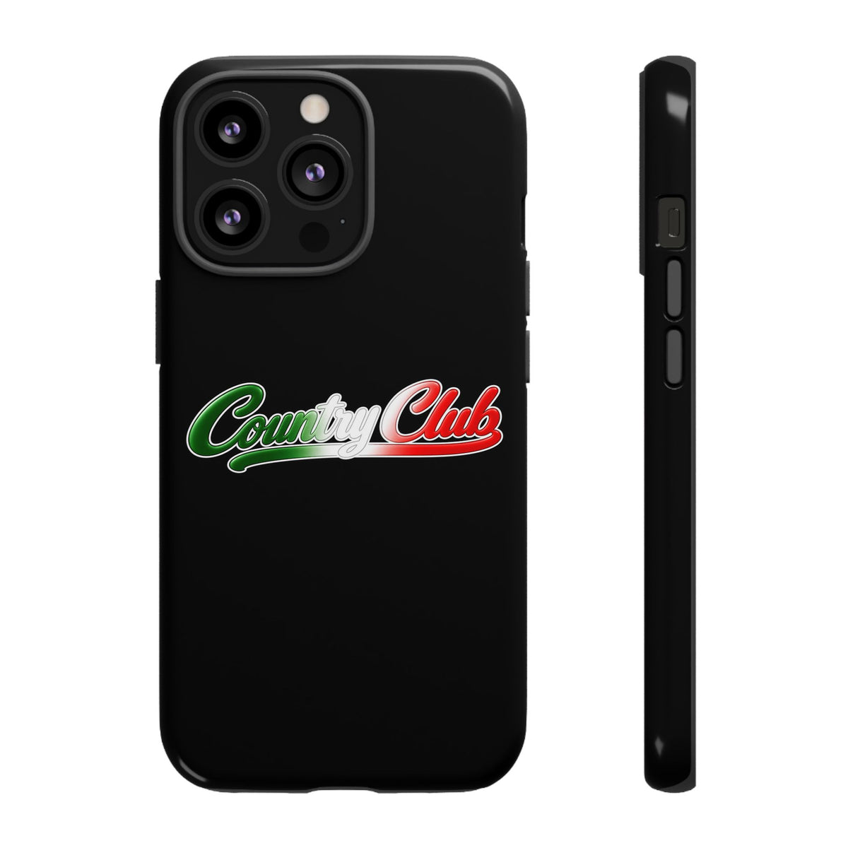 Country Club Black Phone Case, Tough Cases for iPhone, Gift for Italians, Stylish Phone Cover, Unique Phone Accessory