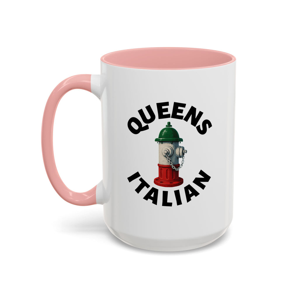 Queens Coffee Mug with Fire Hydrant Design, Unique Gift for Italians, Fun Kitchen Decor