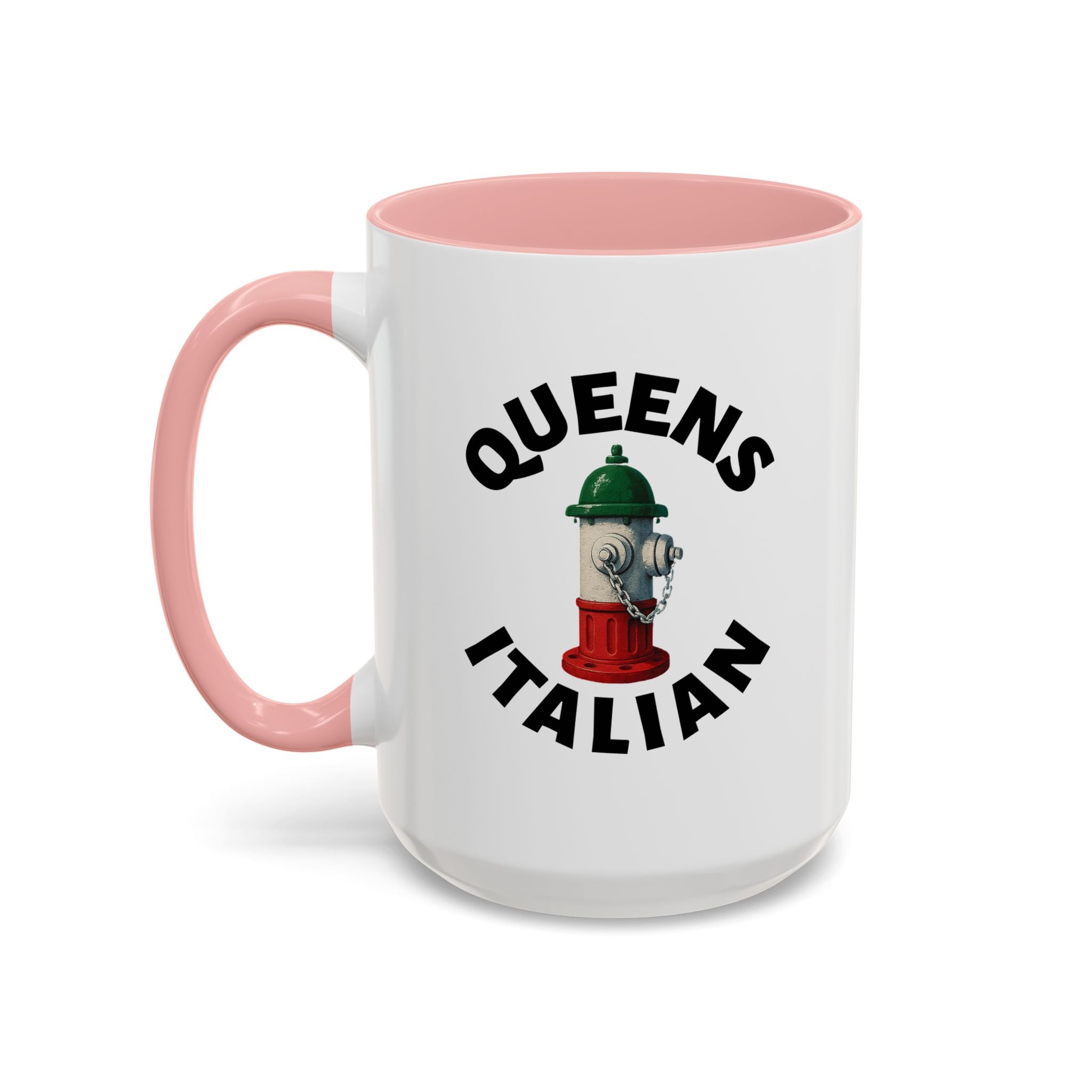 Queens Coffee Mug with Fire Hydrant Design, Unique Gift for Italians, Fun Kitchen Decor