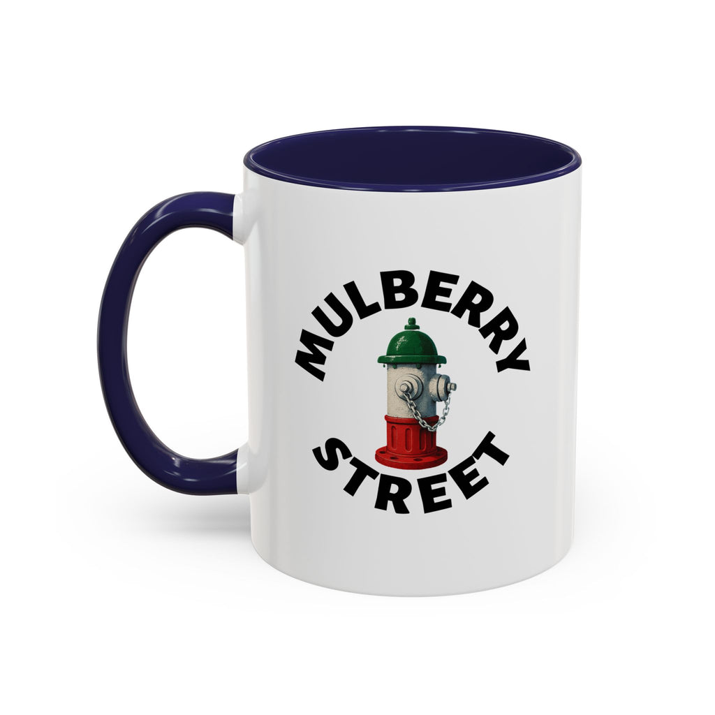 Mulberry Street Coffee Mug with Fire Hydrant Design, Unique Gift for Italians, Fun Kitchen Decor