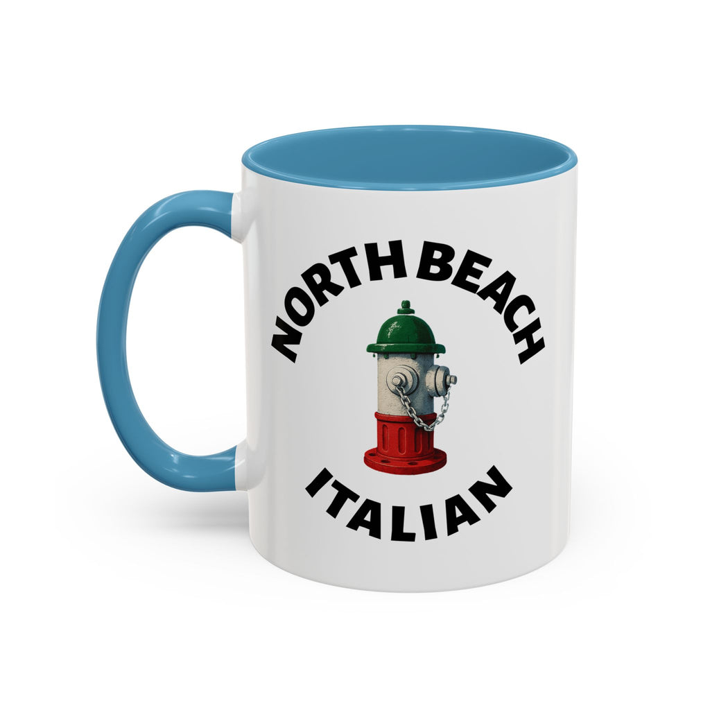 North Beach Coffee Mug with Fire Hydrant Design, Unique Gift for Italians, Fun Kitchen Decor