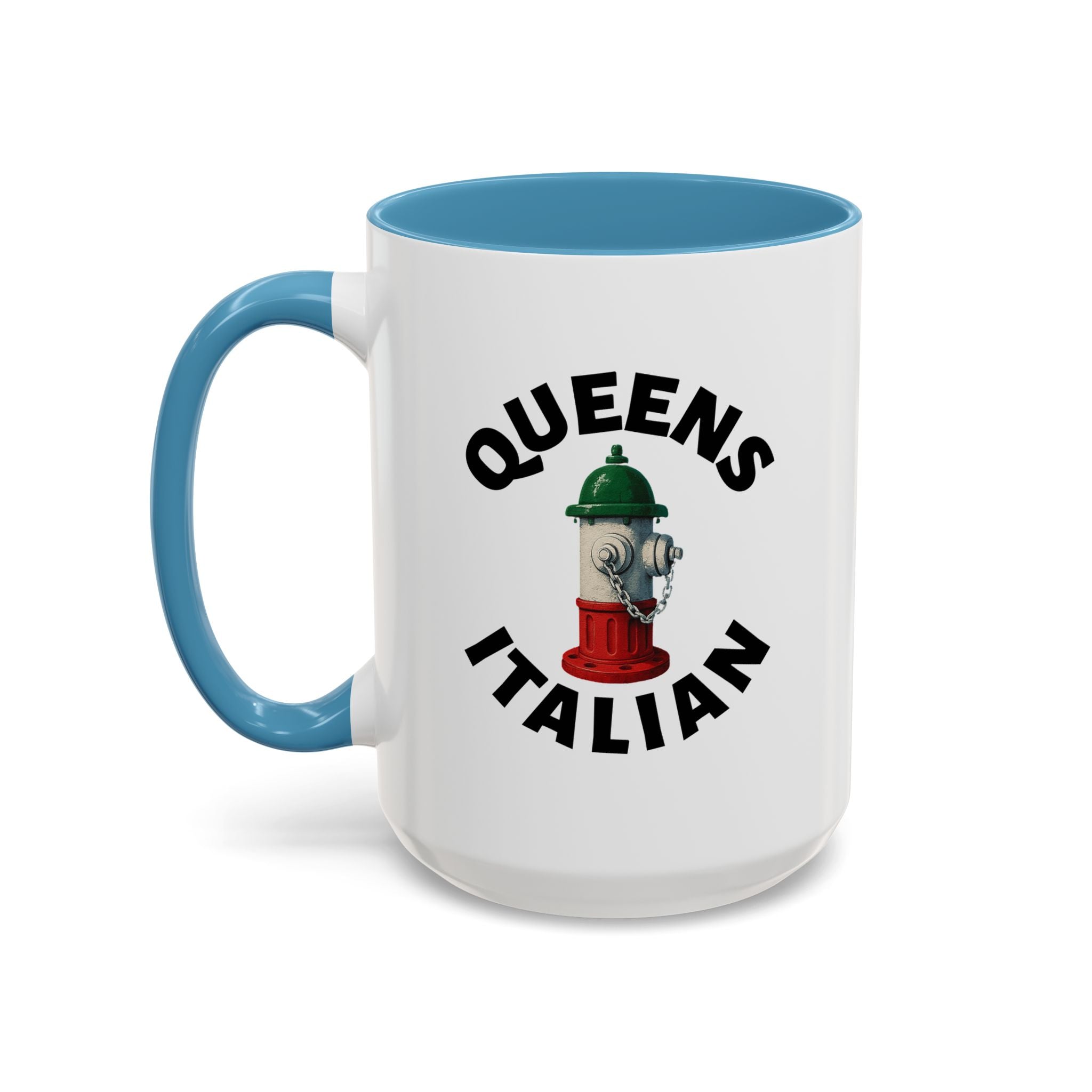 Queens Coffee Mug with Fire Hydrant Design, Unique Gift for Italians, Fun Kitchen Decor