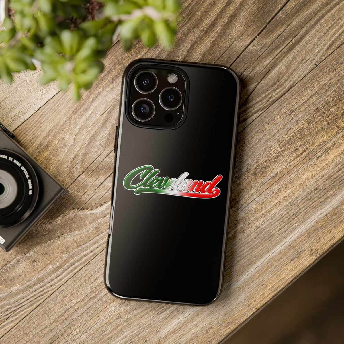 Cleveland Black Phone Case, Tough Cases for iPhone, Gift for Italians, Stylish Phone Cover, Unique Phone Accessory