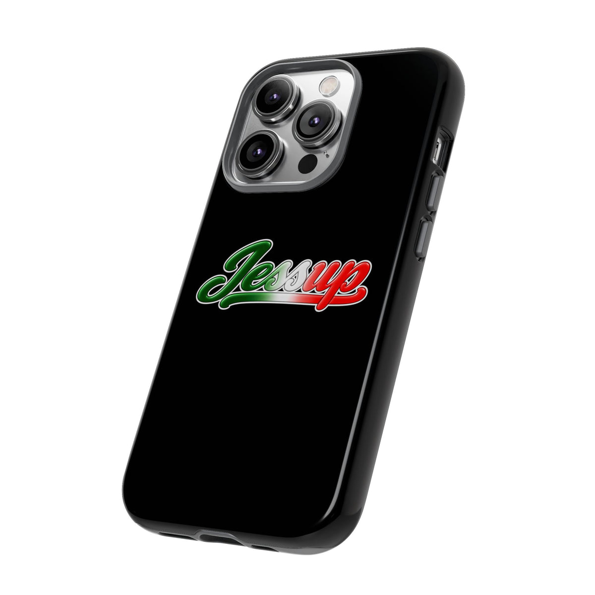 Jessup Black Phone Case, Tough Cases for iPhone, Gift for Italians, Stylish Phone Cover, Unique Phone Accessory