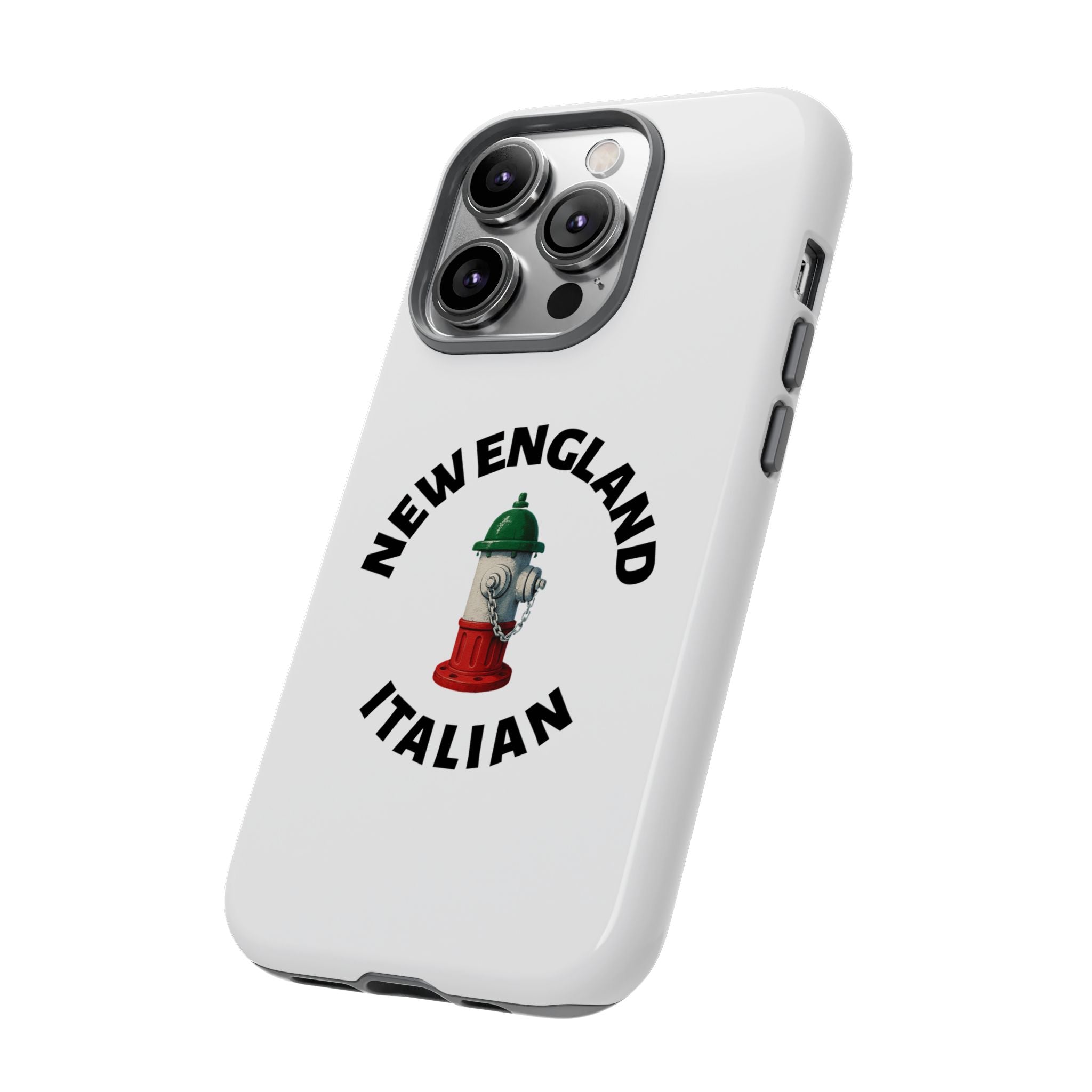 New England Italian White Phone Case, Urban Style Phone Cover, Tough Smartphone Case, Gift for Italian Heritage, Fun Streetwear Accessories