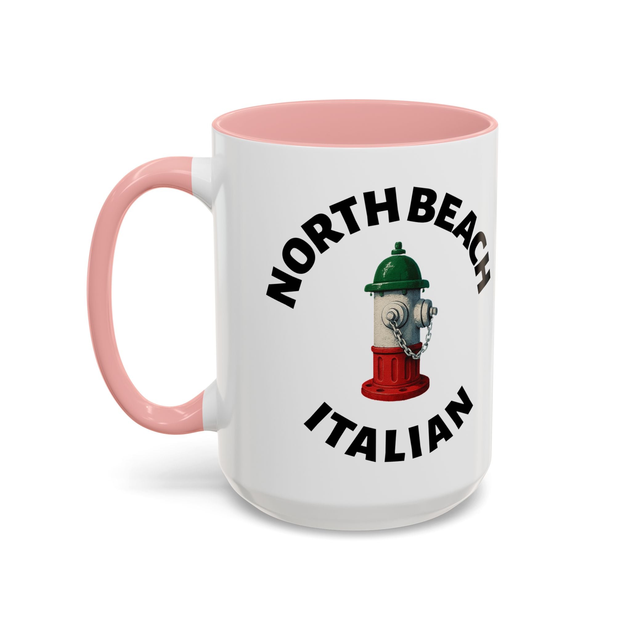 North Beach Coffee Mug with Fire Hydrant Design, Unique Gift for Italians, Fun Kitchen Decor