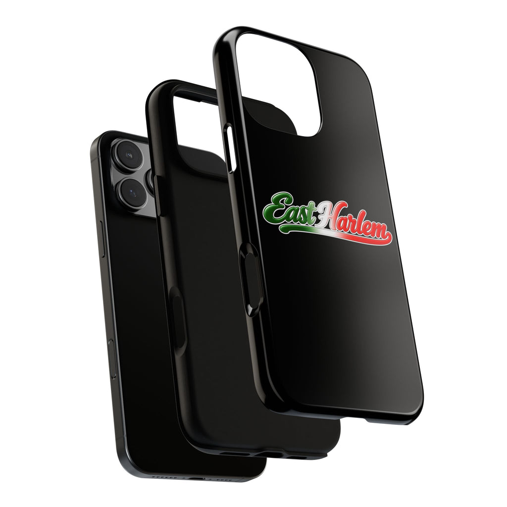 East Harlem Black Phone Case, Tough Cases for iPhone, Gift for Italians, Stylish Phone Cover, Unique Phone Accessory