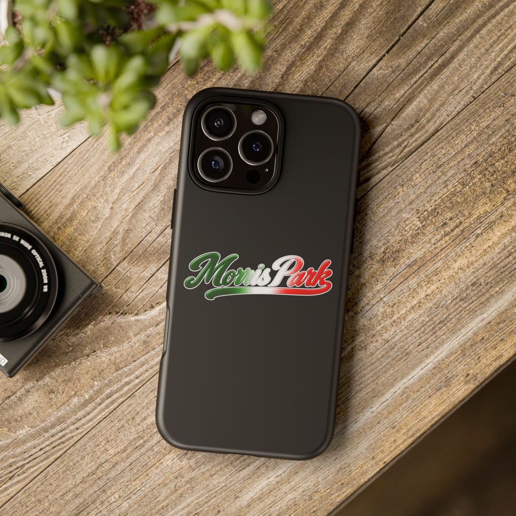 Morris Park Black Phone Case, Tough Cases for iPhone, Gift for Italians, Stylish Phone Cover, Unique Phone Accessory