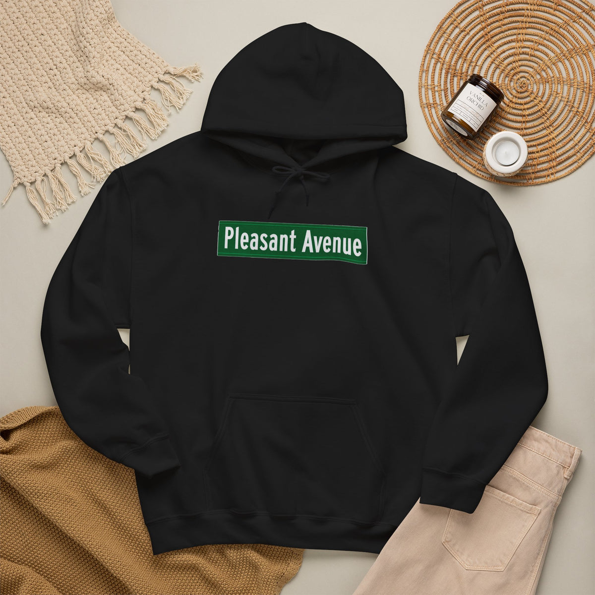 Pleasant Avenue Hoodie — Italian Flag Script Pullover