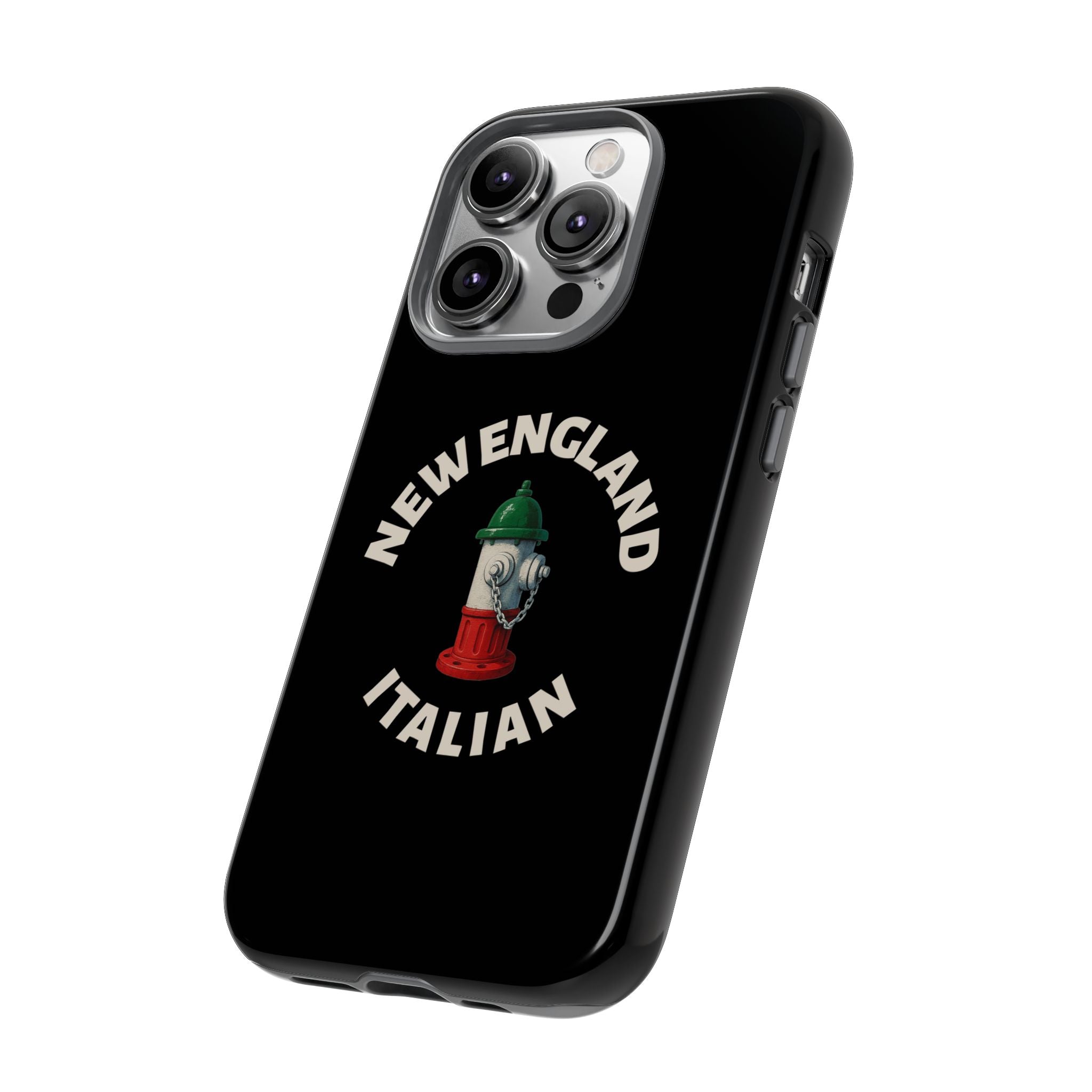 New England Italian Black Phone Case, Tough Cases for iPhone, Gift for Italians, Stylish Phone Cover, Unique Phone Accessory
