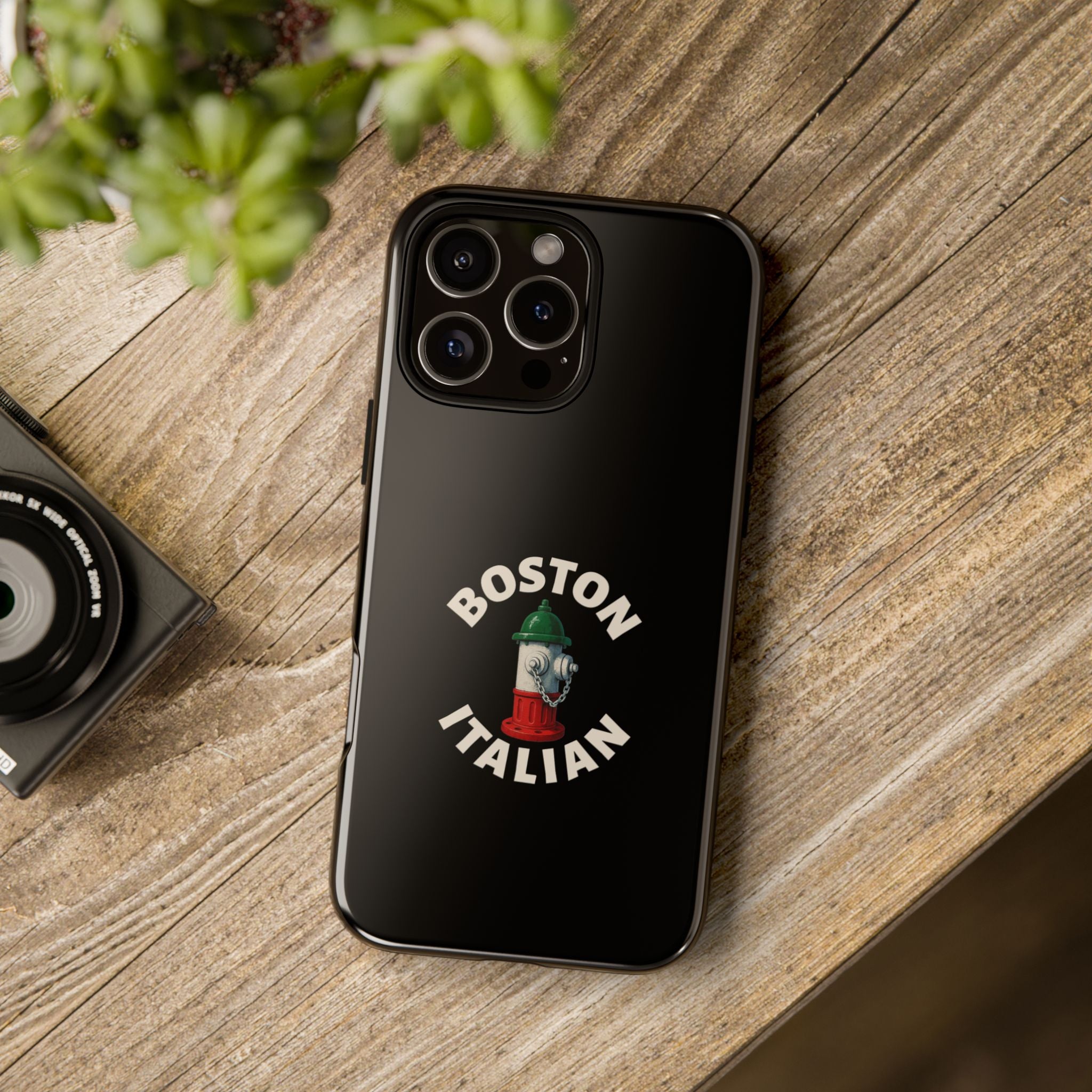 Boston Italian Black Phone Case, Tough Cases for iPhone, Gift for Italians, Stylish Phone Cover, Unique Phone Accessory