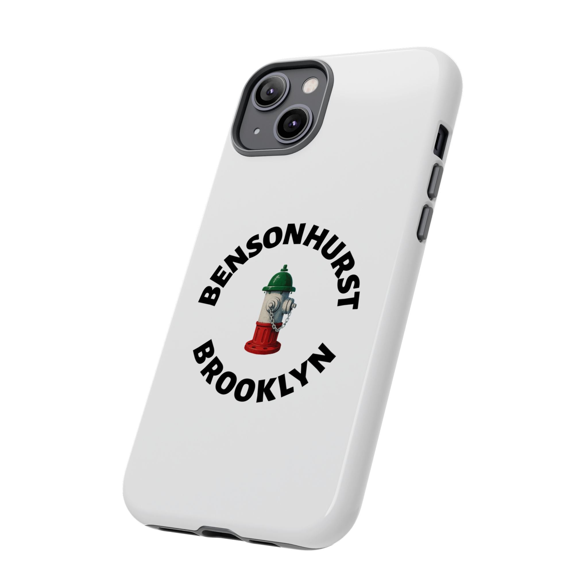 Bensonhurst Brooklyn White Phone Case, Urban Style Phone Cover, Tough Smartphone Case, Gift for Italian Heritage, Fun Streetwear Accessories