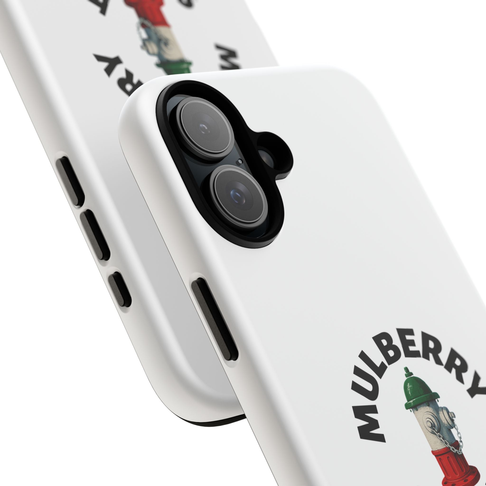 Mulberry Street White Phone Case, Urban Style Phone Cover, Tough Smartphone Case, Gift for Italian Heritage, Fun Streetwear Accessories