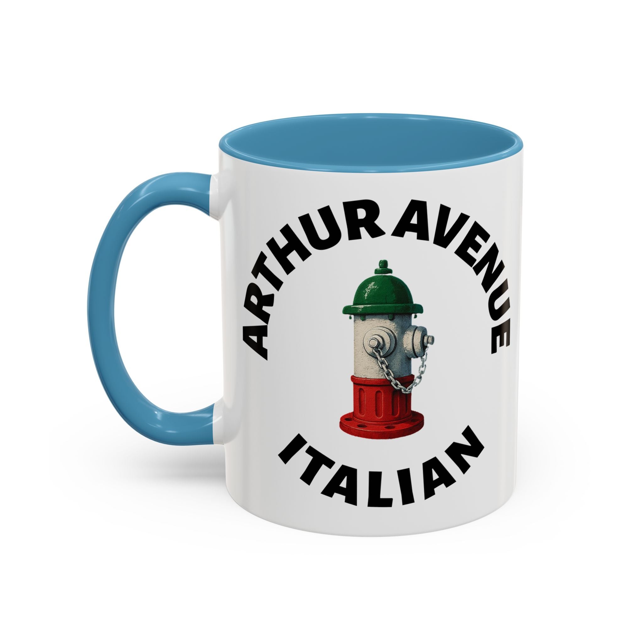 Arthur Avenue Coffee Mug with Fire Hydrant Design, Unique Gift for Italians, Fun Kitchen Decor