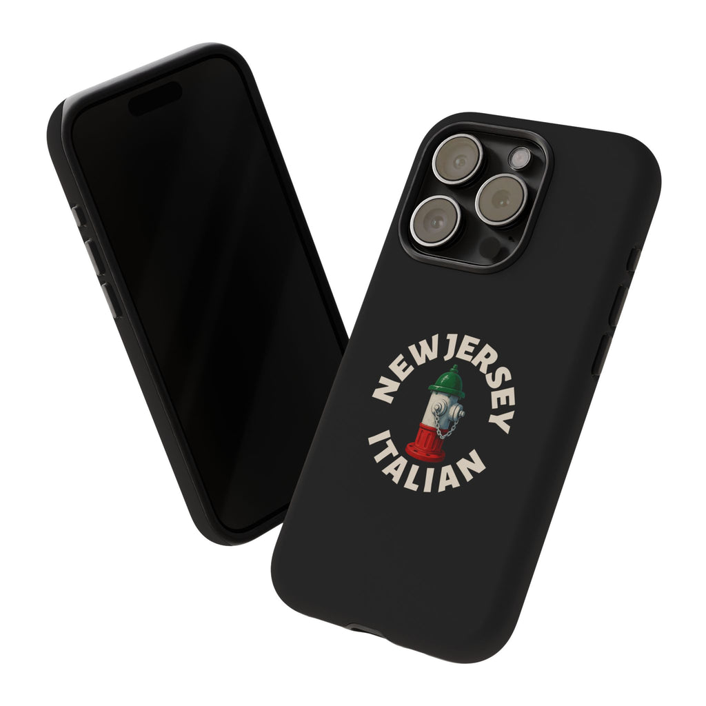 New Jersey Italian Black Phone Case, Tough Cases for iPhone, Gift for Italians, Stylish Phone Cover, Unique Phone Accessory