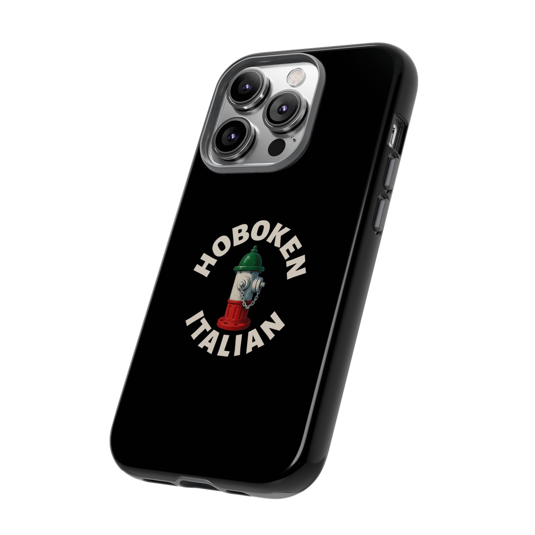 Hoboken Italian Black Phone Case, Tough Cases for iPhone, Gift for Italians, Stylish Phone Cover, Unique Phone Accessory
