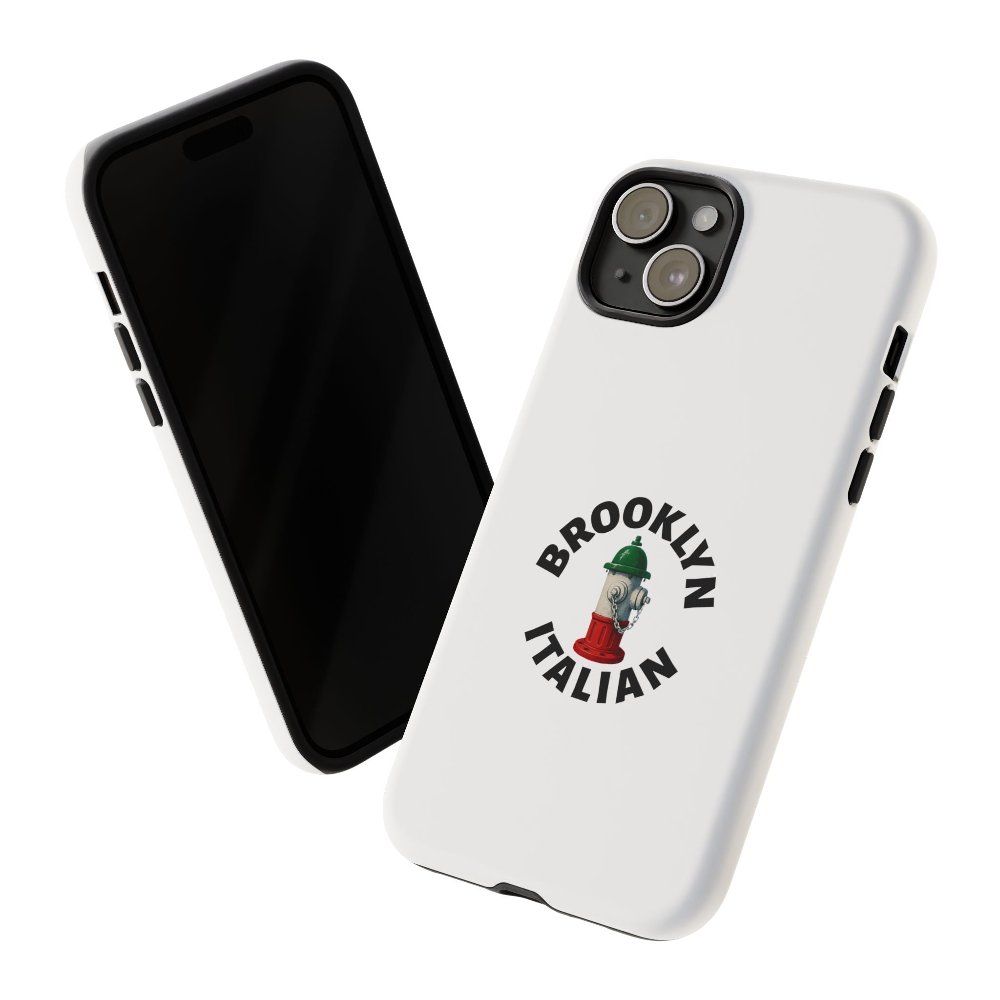 Brooklyn Italian White Phone Case, Urban Style Phone Cover, Tough Smartphone Case, Gift for Italian Heritage, Fun Streetwear Accessories