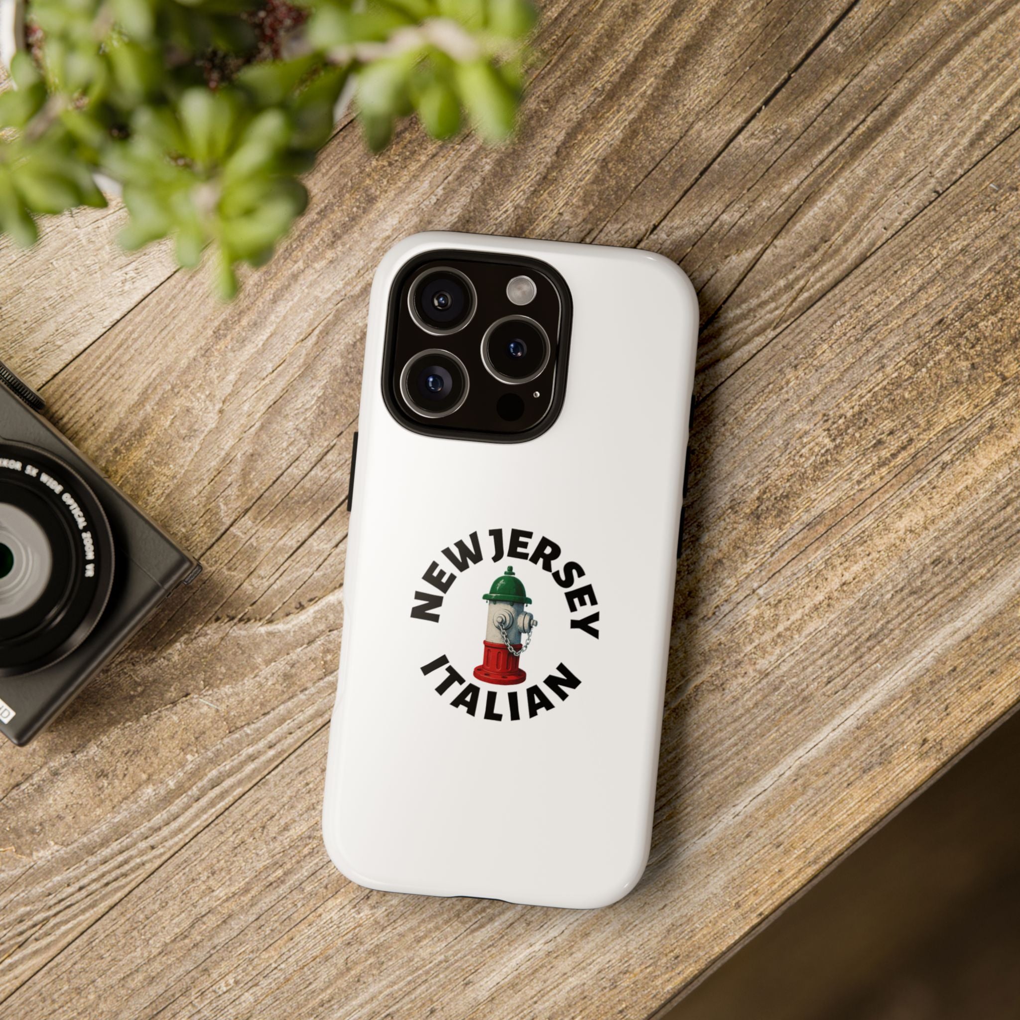 New Jersey Italian White Phone Case, Urban Style Phone Cover, Tough Smartphone Case, Gift for Italian Heritage, Fun Streetwear Accessories
