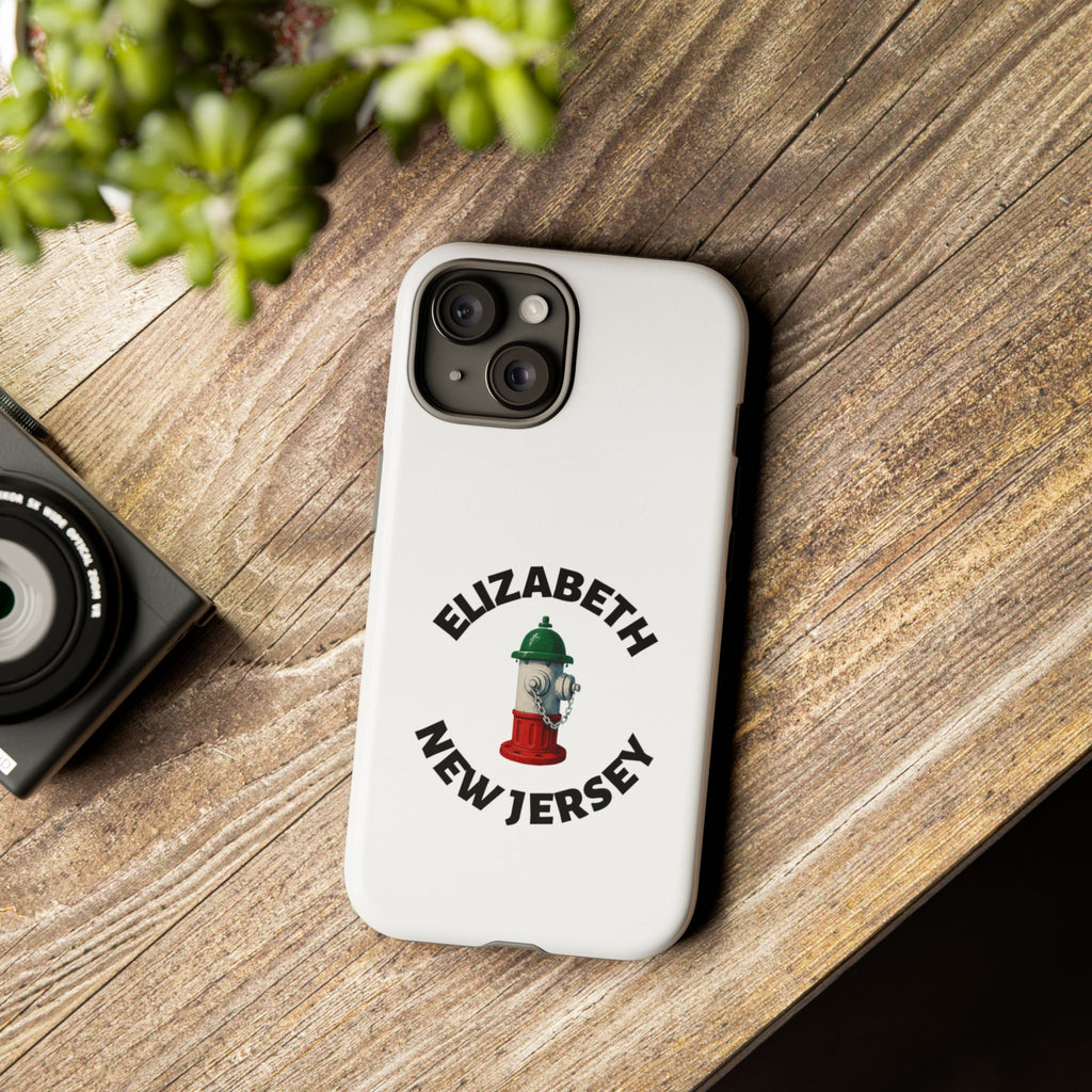 Elizabeth New Jersey White Phone Case, Urban Style Phone Cover, Tough Smartphone Case, Gift for Italian Heritage, Fun Streetwear Accessories