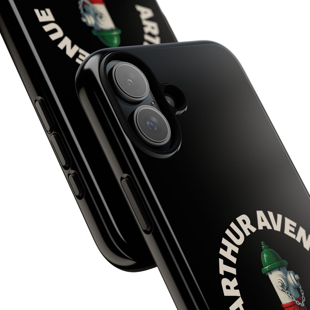 Arthur Avenue Italian Black Phone Case, Tough Cases for iPhone, Gift for Italians, Stylish Phone Cover, Unique Phone Accessory