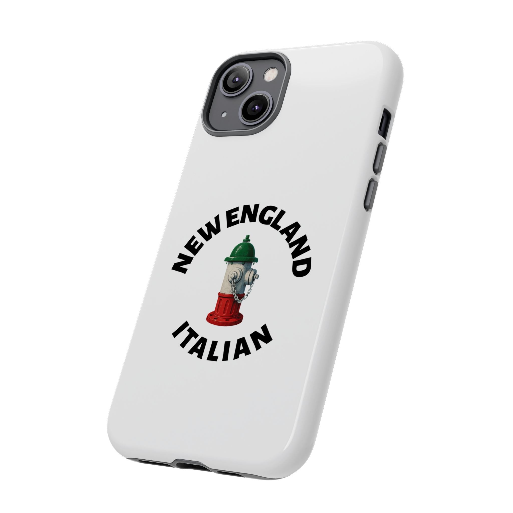 New England Italian White Phone Case, Urban Style Phone Cover, Tough Smartphone Case, Gift for Italian Heritage, Fun Streetwear Accessories