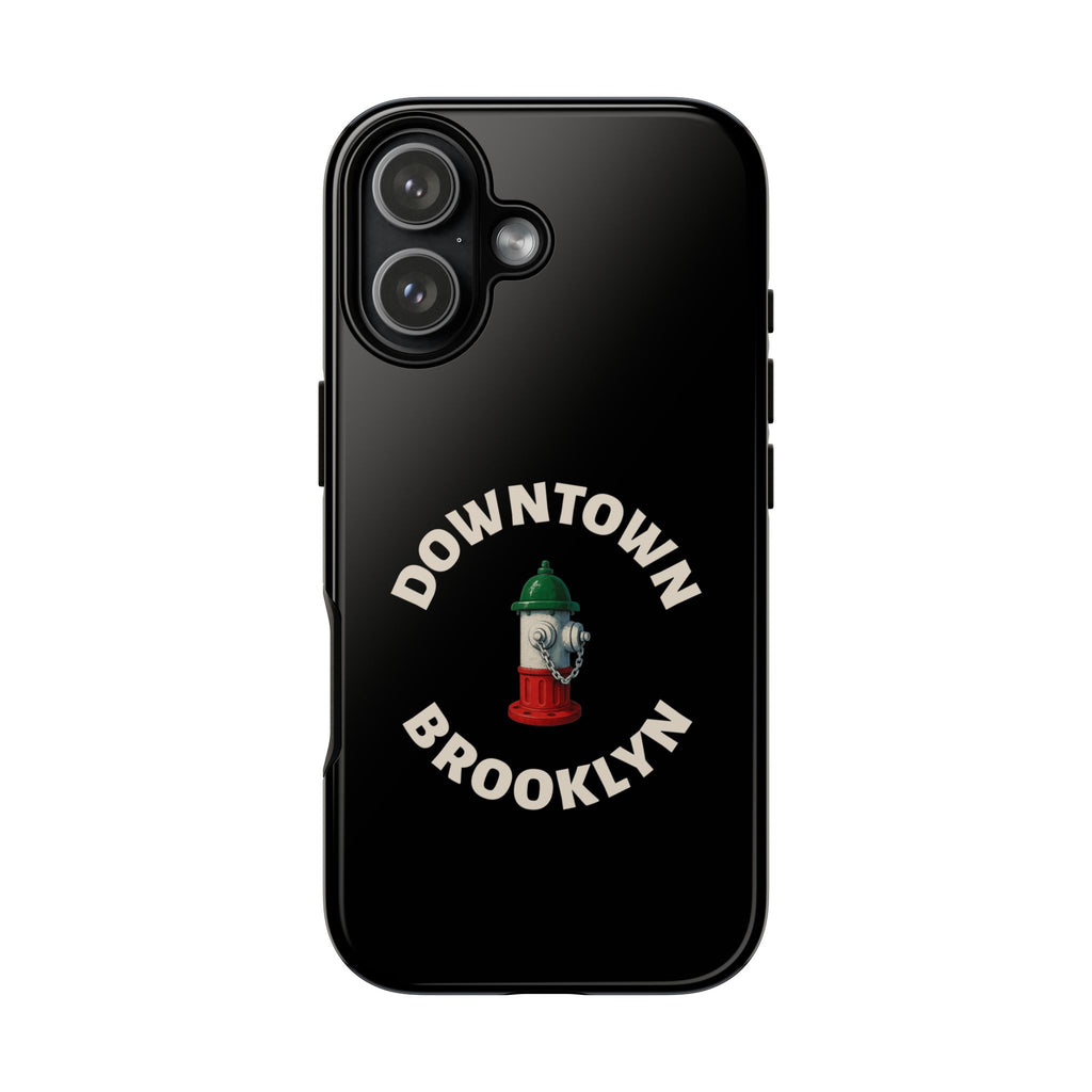 Downtown Brooklyn Black Phone Case, Tough Cases for iPhone, Gift for Italians, Stylish Phone Cover, Unique Phone Accessory