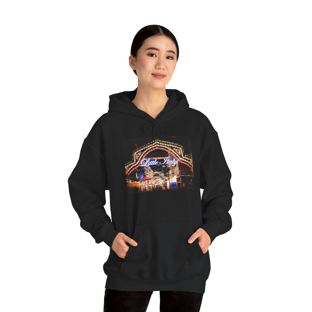 Little Italy Hoodie — Italian Flag Script Pullover