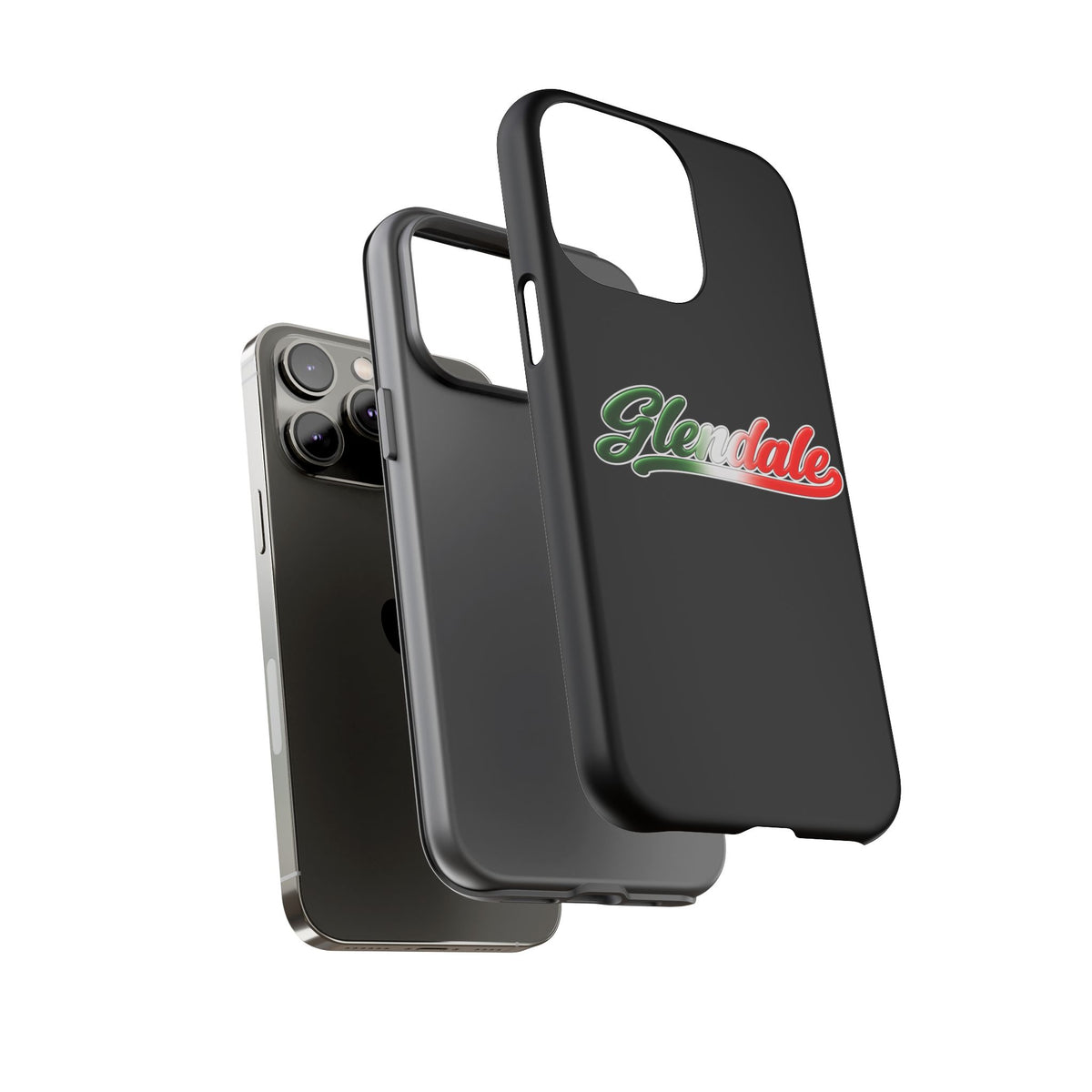 Glendale Black Phone Case, Tough Cases for iPhone, Gift for Italians, Stylish Phone Cover, Unique Phone Accessory