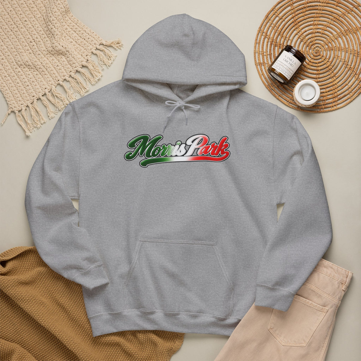 Morris Park Hoodie — Italian Flag Script Pullover