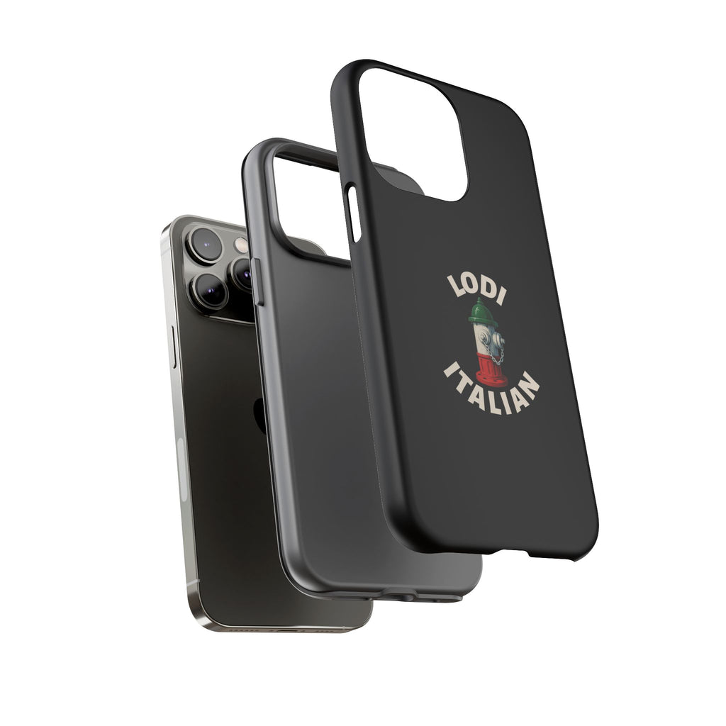Lodi Italian Black Phone Case, Tough Cases for iPhone, Gift for Italians, Stylish Phone Cover, Unique Phone Accessory