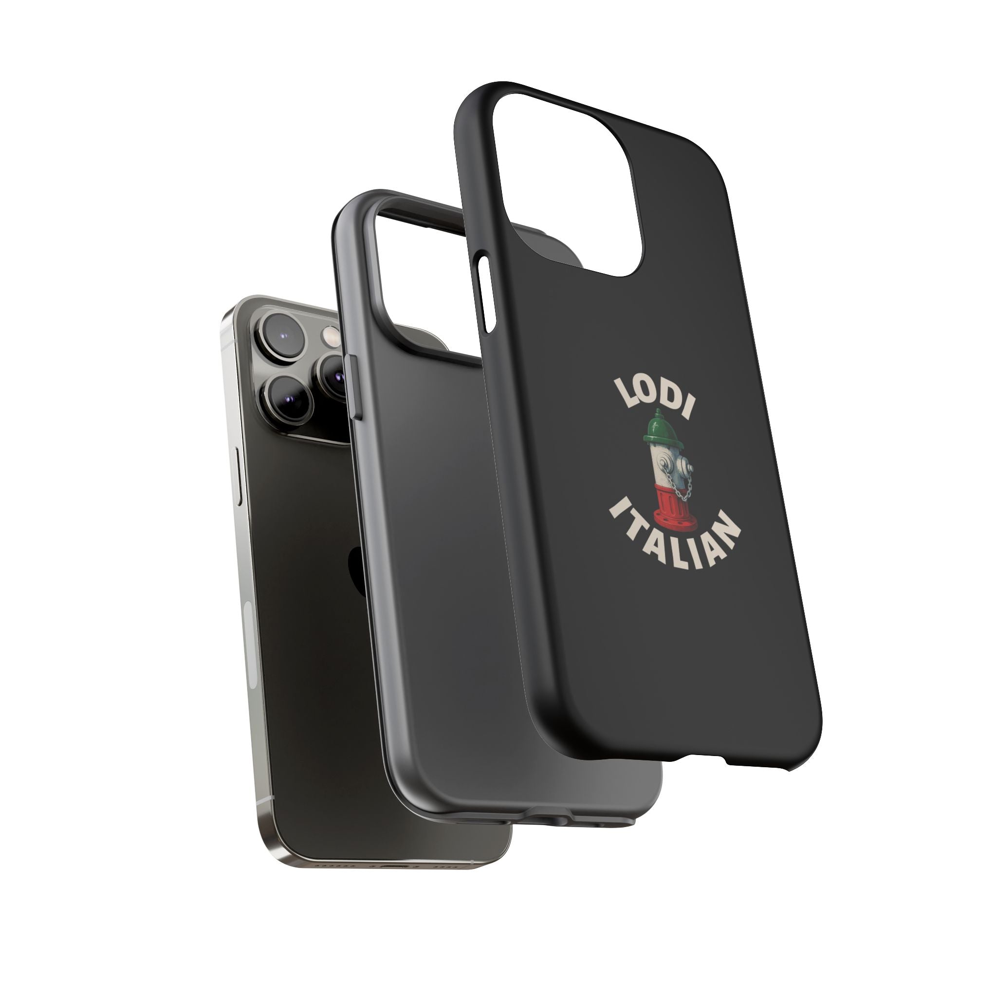 Lodi Italian Black Phone Case, Tough Cases for iPhone, Gift for Italians, Stylish Phone Cover, Unique Phone Accessory