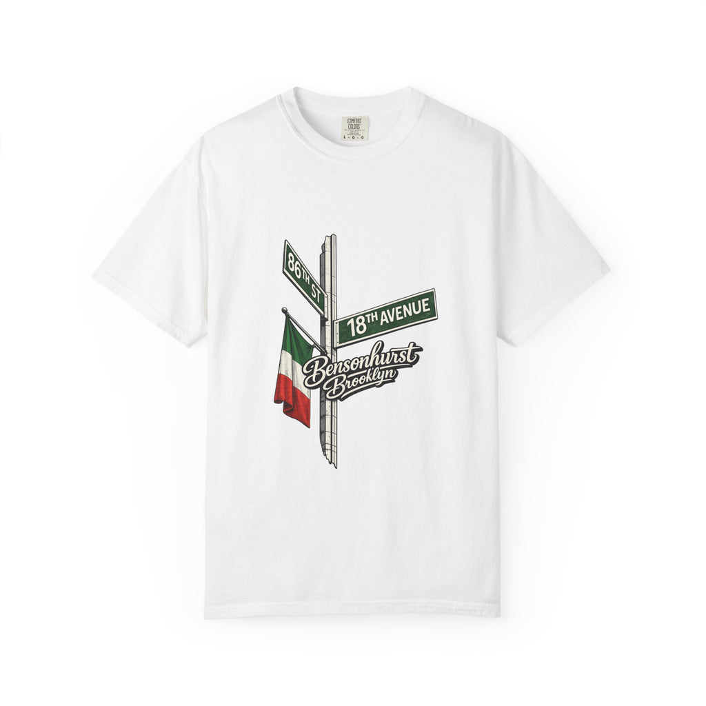Bensonhurst 18th Ave with Italian Flag Tee | Street Style, Unisex Fashion, Comfortable Casual Wear