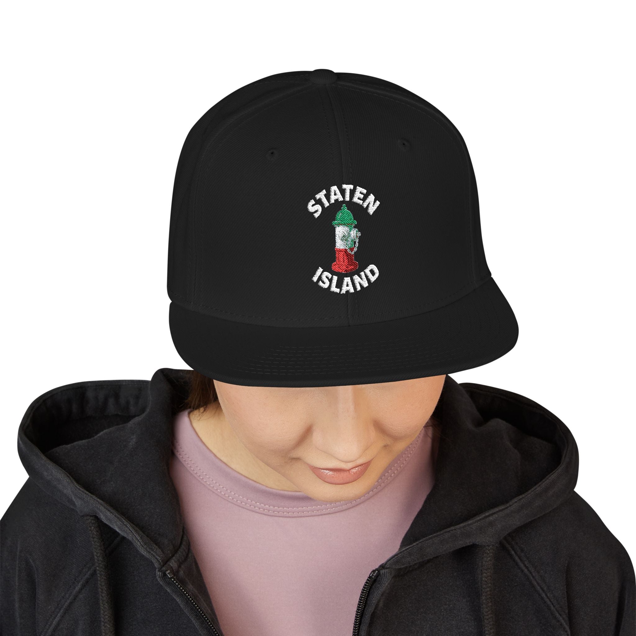 Staten Island Embroidered Snapback Hat | Street Sign Patch Cap