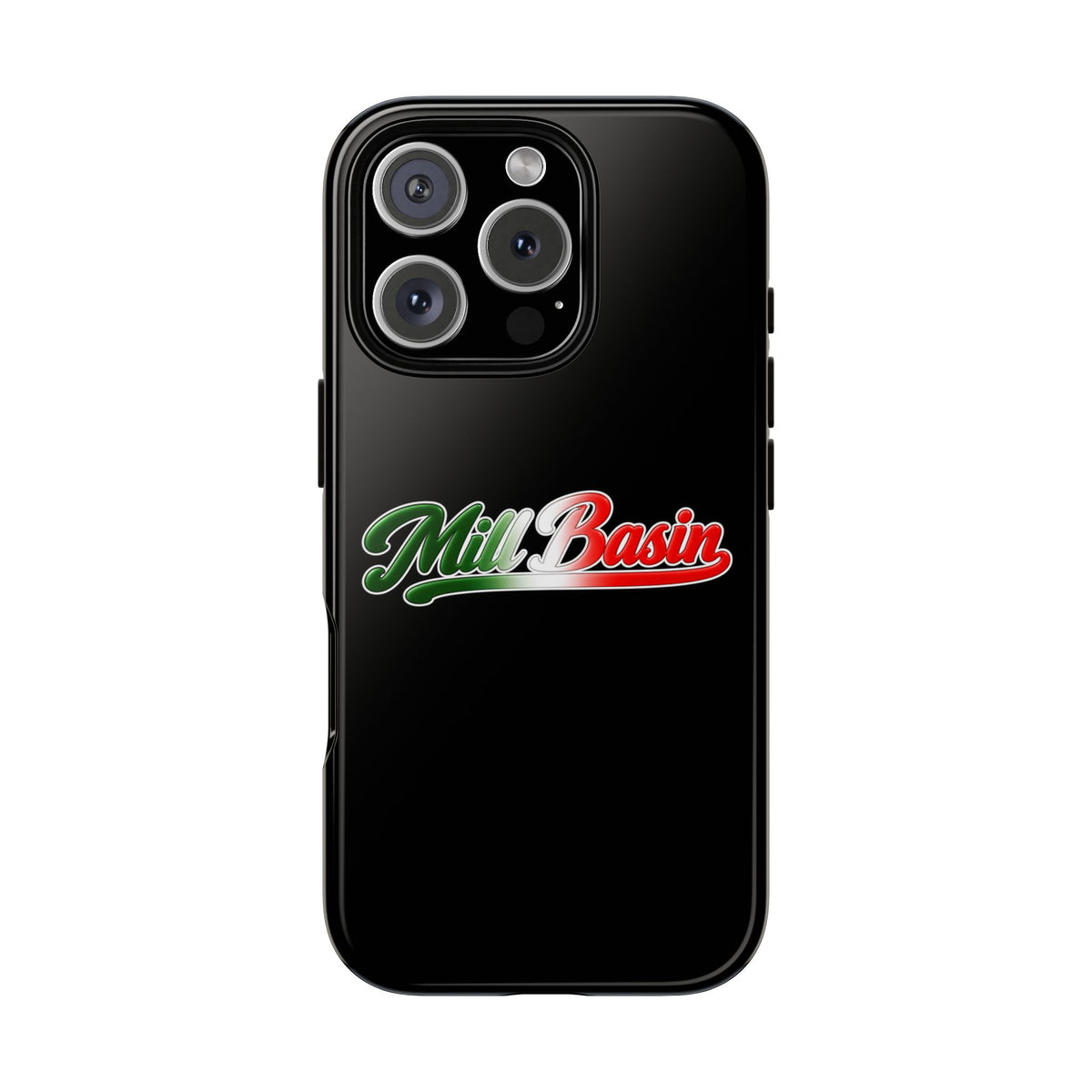 Mill Basin Black Phone Case, Tough Cases for iPhone, Gift for Italians, Stylish Phone Cover, Unique Phone Accessory
