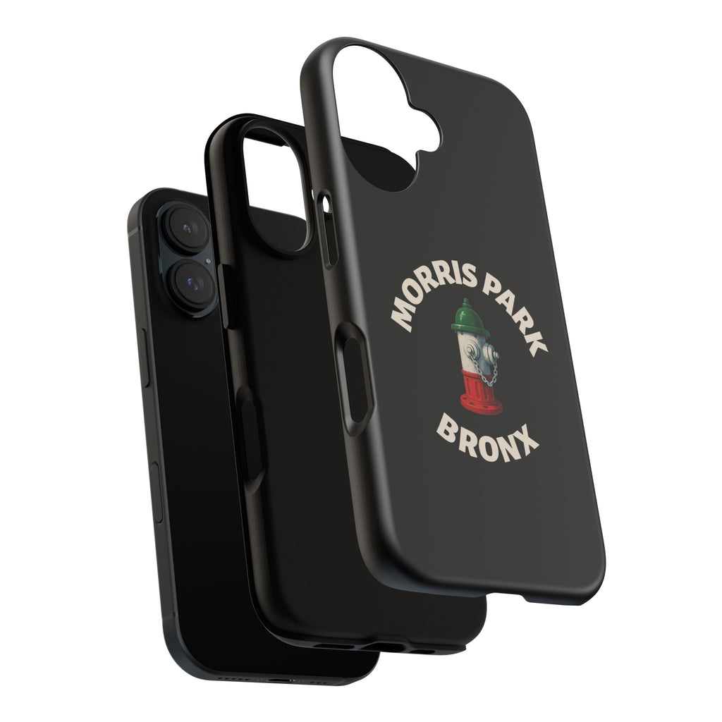 Morris Park Bronx Black Phone Case, Tough Cases for iPhone, Gift for Italians, Stylish Phone Cover, Unique Phone Accessory