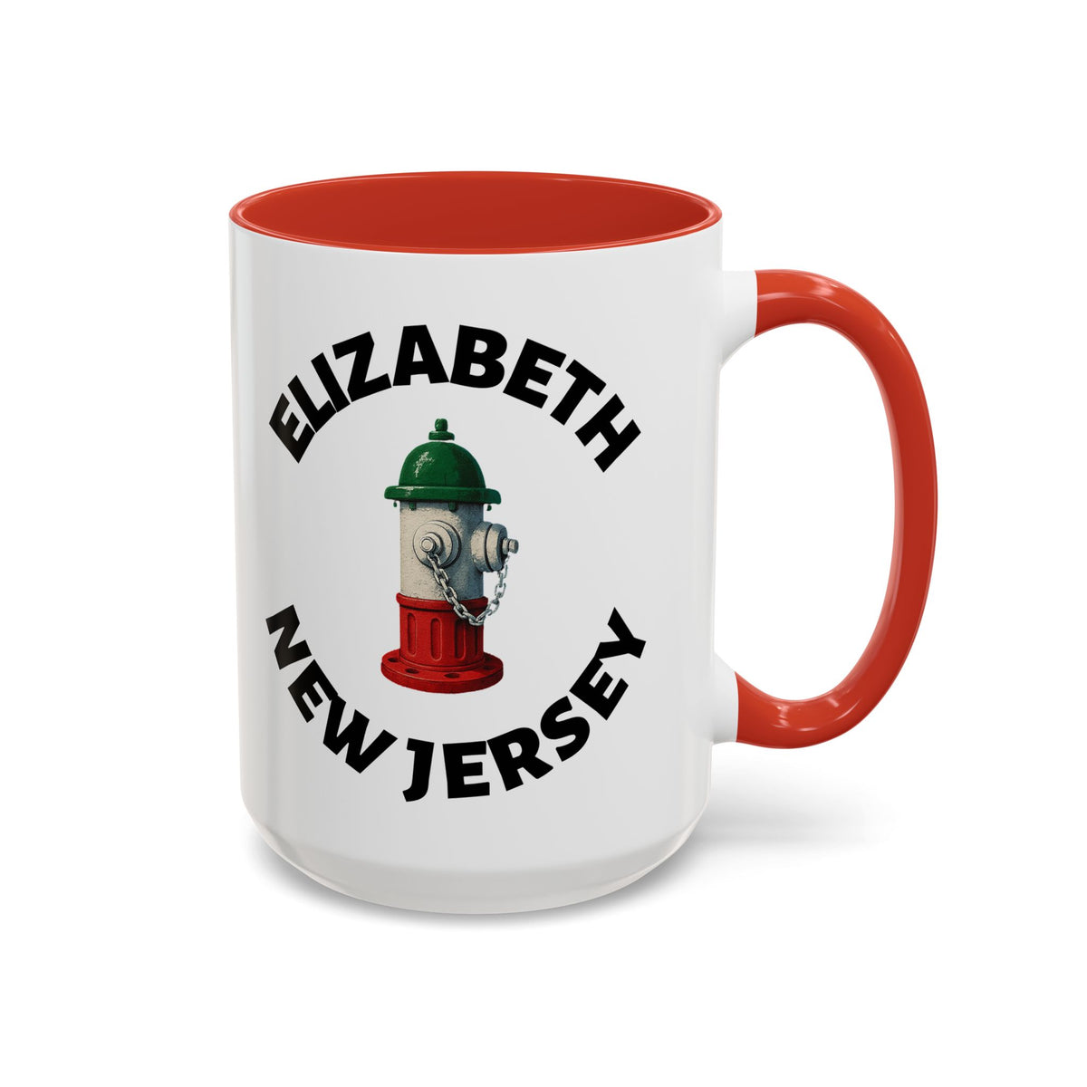 Coffee Mug - Elizabeth with Fire Hydrant Design, Unique Gift for Italians