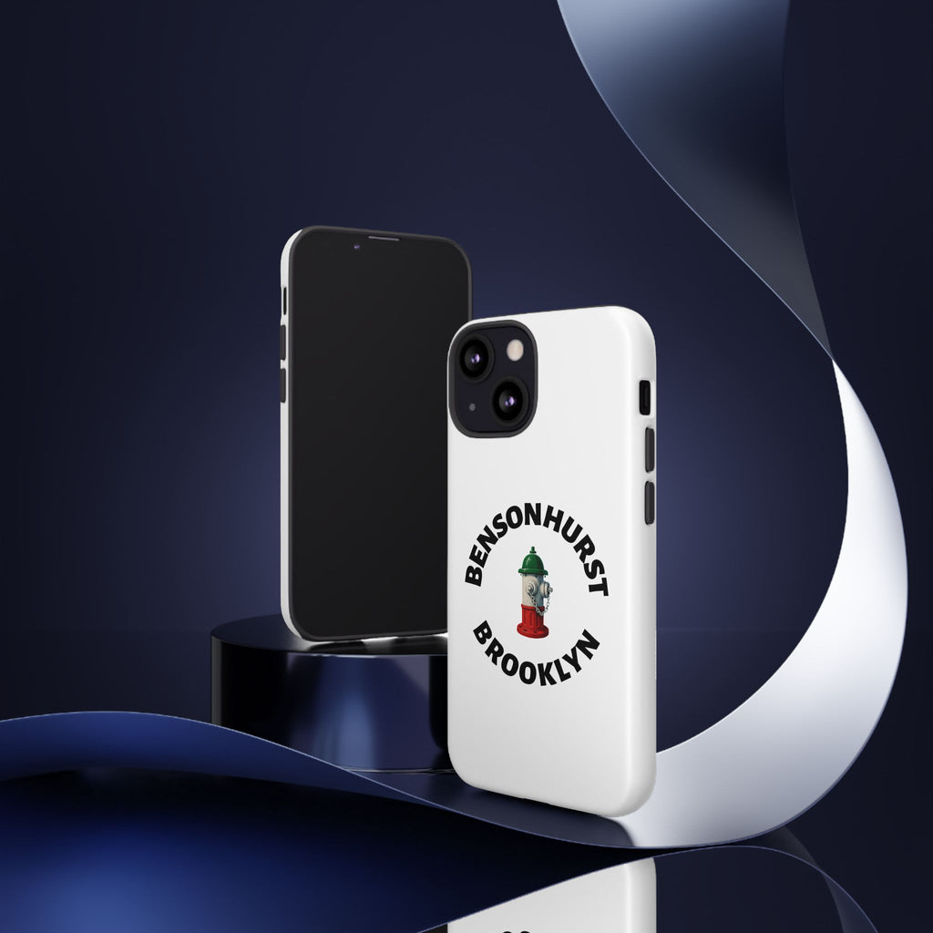 Bensonhurst Brooklyn White Phone Case, Urban Style Phone Cover, Tough Smartphone Case, Gift for Italian Heritage, Fun Streetwear Accessories