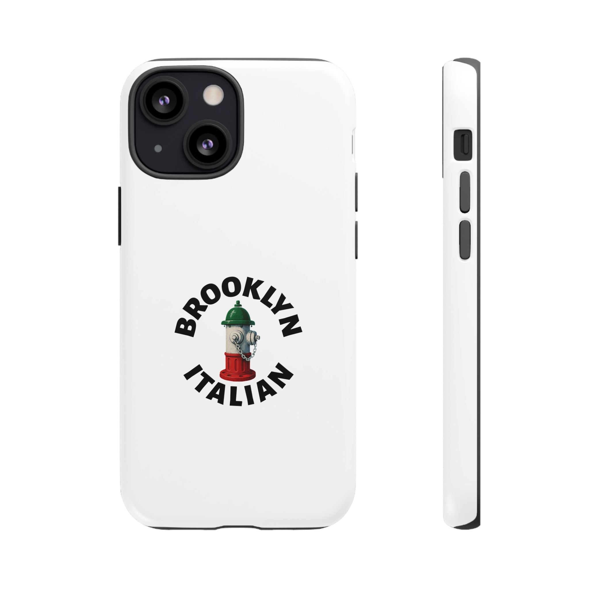 Brooklyn Italian White Phone Case, Urban Style Phone Cover, Tough Smartphone Case, Gift for Italian Heritage, Fun Streetwear Accessories