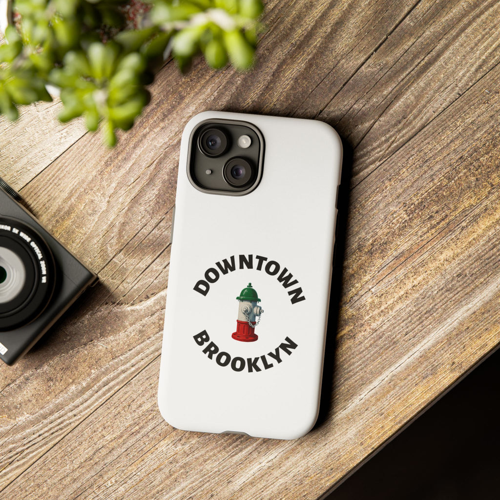 Downtown Brooklyn White Phone Case, Urban Style Phone Cover, Tough Smartphone Case, Gift for Italian Heritage, Fun Streetwear Accessories