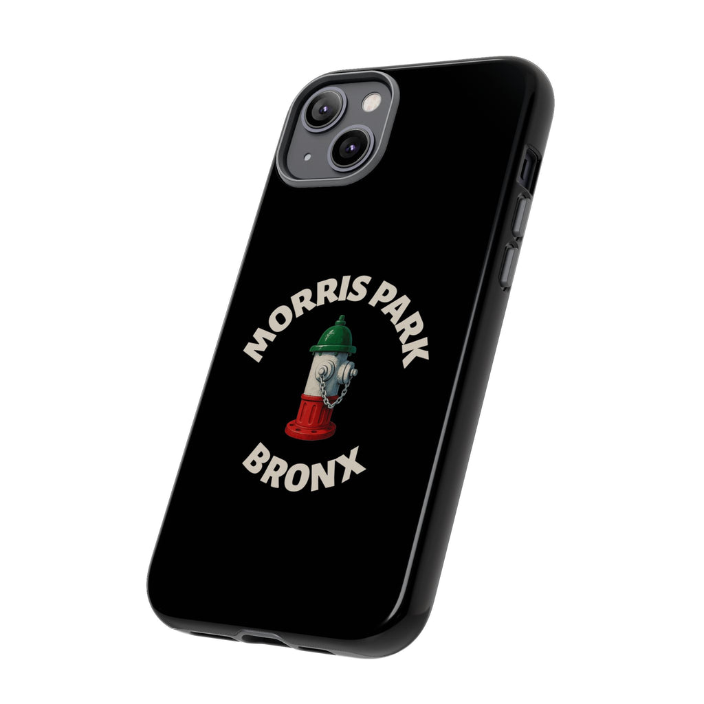 Morris Park Bronx Black Phone Case, Tough Cases for iPhone, Gift for Italians, Stylish Phone Cover, Unique Phone Accessory